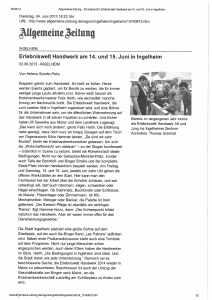 03.06.2013 Erlebniswelt Handwerk  Allgemeine Zeitung